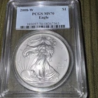 2008 SILVER EAGLE PCGS MS70