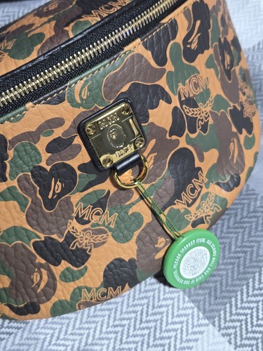 100% Authentic MCM x BAPE Stark Belt Bag Medium Visetos Camo (Brand New) - Picture 2 of 11