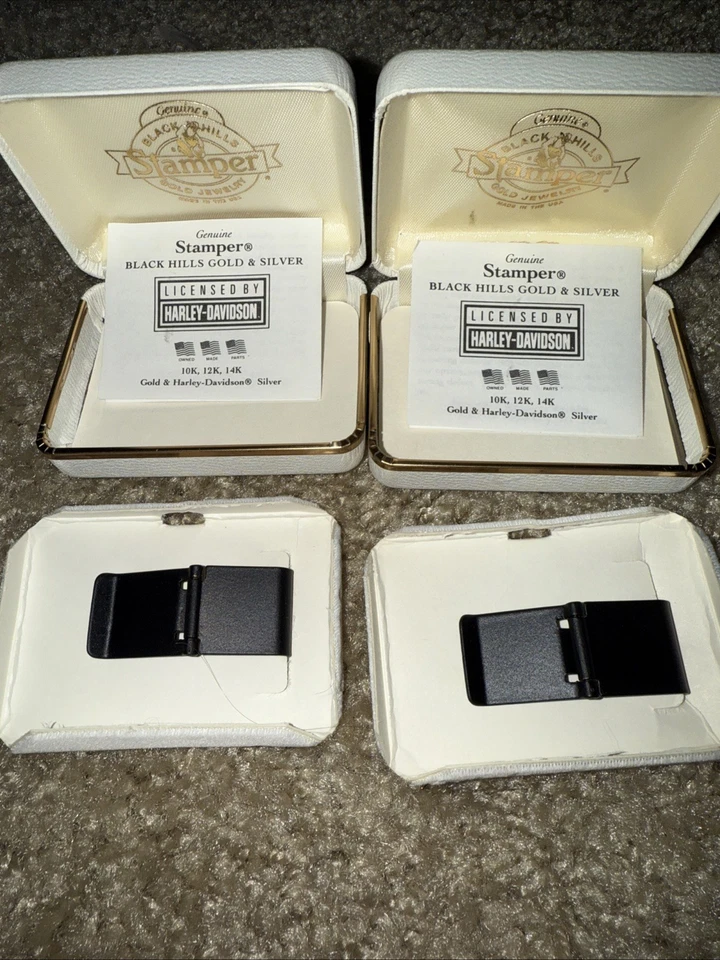 Harley Davidson Black Hills Stamper Yellow, Rose, Green Hue Gold Money Clip - Image 4 of 4