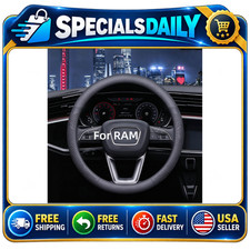 Leather Steering Wheel Cover For Dodge Ram 1500 2500 3500 15.5-16 Non-slip Br Leather Steering Wheel Cover For Dodge Ram 1500 2500 3500 15.5-16 Non-slip Br