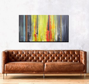 Abstract-Art-Painting-Green-Orange-Brown-Gray-US-Artist-Large-48-x-24