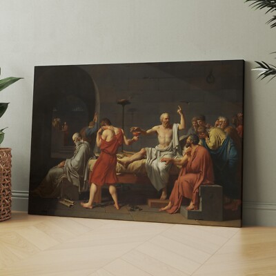 The Death Of Socrates Painting Ancient Greece History Canvas Wall Art Print