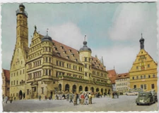 ROTHENBURG OB DER TAUBER TOWN HALL WITH REICHSTRINKSTUBE GERMANY POSTCARD 1M74