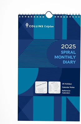 COLLINS DEBDEN Collins Colplan 2025 - Monthly Spiral Planner Calendar (64-25) - Month to View W