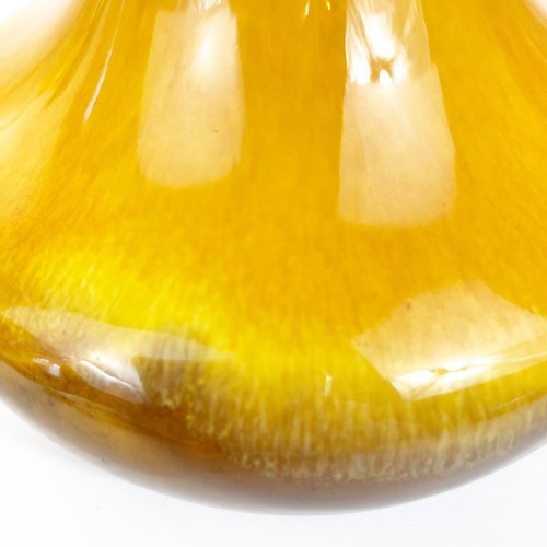 Vintage Royal Haeger Marigold Yellow Gold Brown Drip Glaze Vase Asymmetrical - Picture 2 of 7