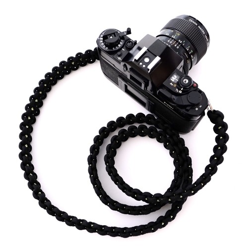 NEW BLACK YELLOW 48" CAMERA NECK PARACORD STRAP DSLR MIRRORLESS CANON SONY FUJI - Picture 3 of 9