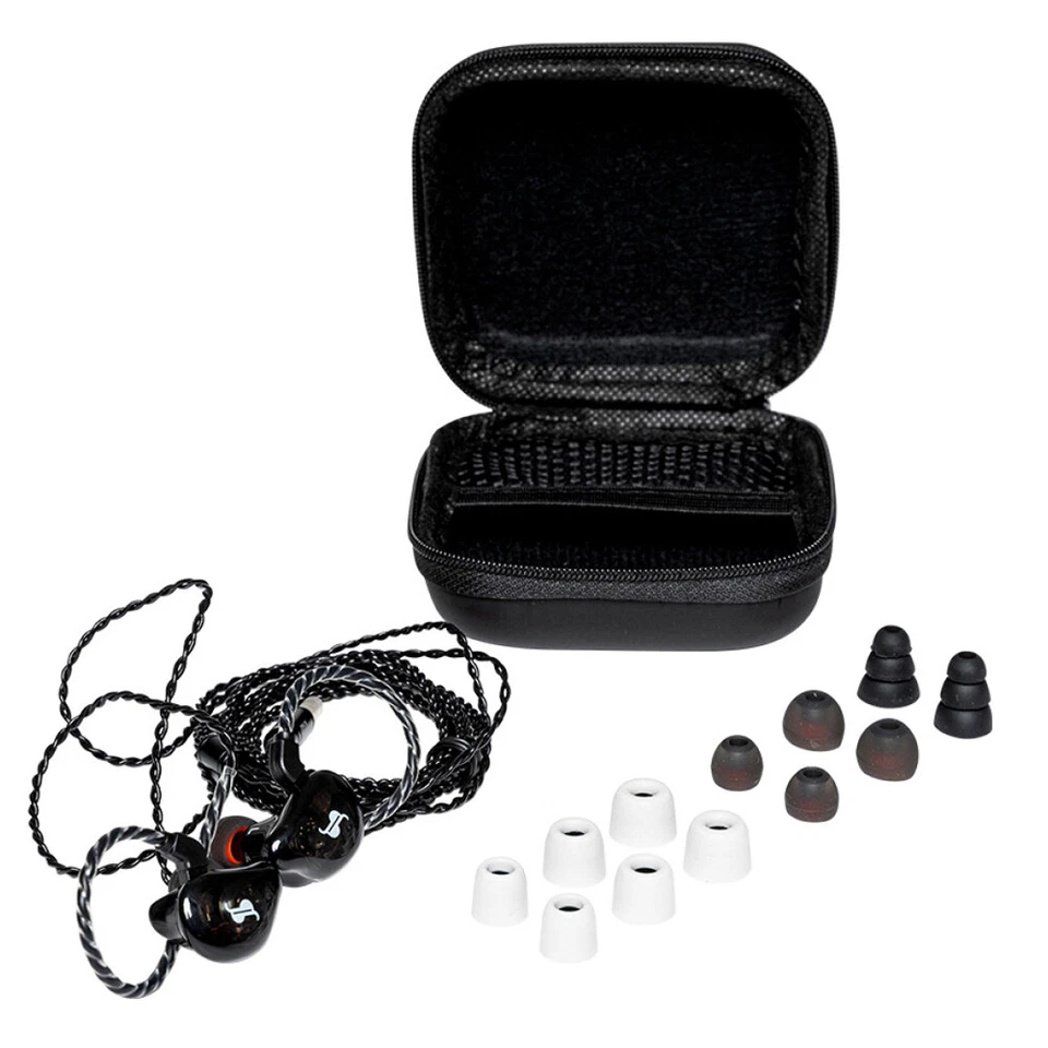 Monitores de estado Stagg SPM-235 BK con aislamiento de sonido intrauditivo de 2 controladores negros con estuche Foto 3 de 4