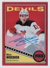 2019-20 O-Pee-Chee Platinum Retro Rainbow Red Autograph Nico Hischier Group A SP