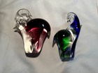 Murano Italy Art Glass Elephants - set of two - Blue and Red — photo 3