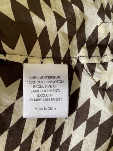 Tory Burch bedruckte Tunika-Bluse mit V-Ausschnitt verziert braun & neutral Größe 10 - Bild 12 von 14