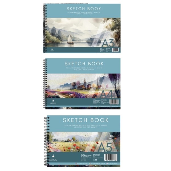 3 x Sketchbooks A3, A4 & A5 Artist – Drawing Pads - Pack of 3