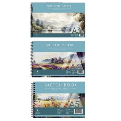 MiltonMart A3, A4 & A5 Künstler Skizzenbücher - Zeichenblöcke - Horizontal 3er Pack