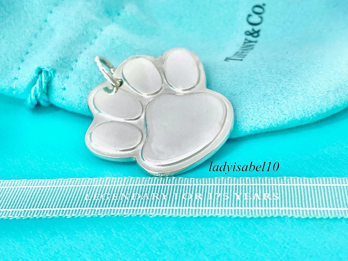Tiffany Co. Dog Cat Paw Charm Pendant Mono