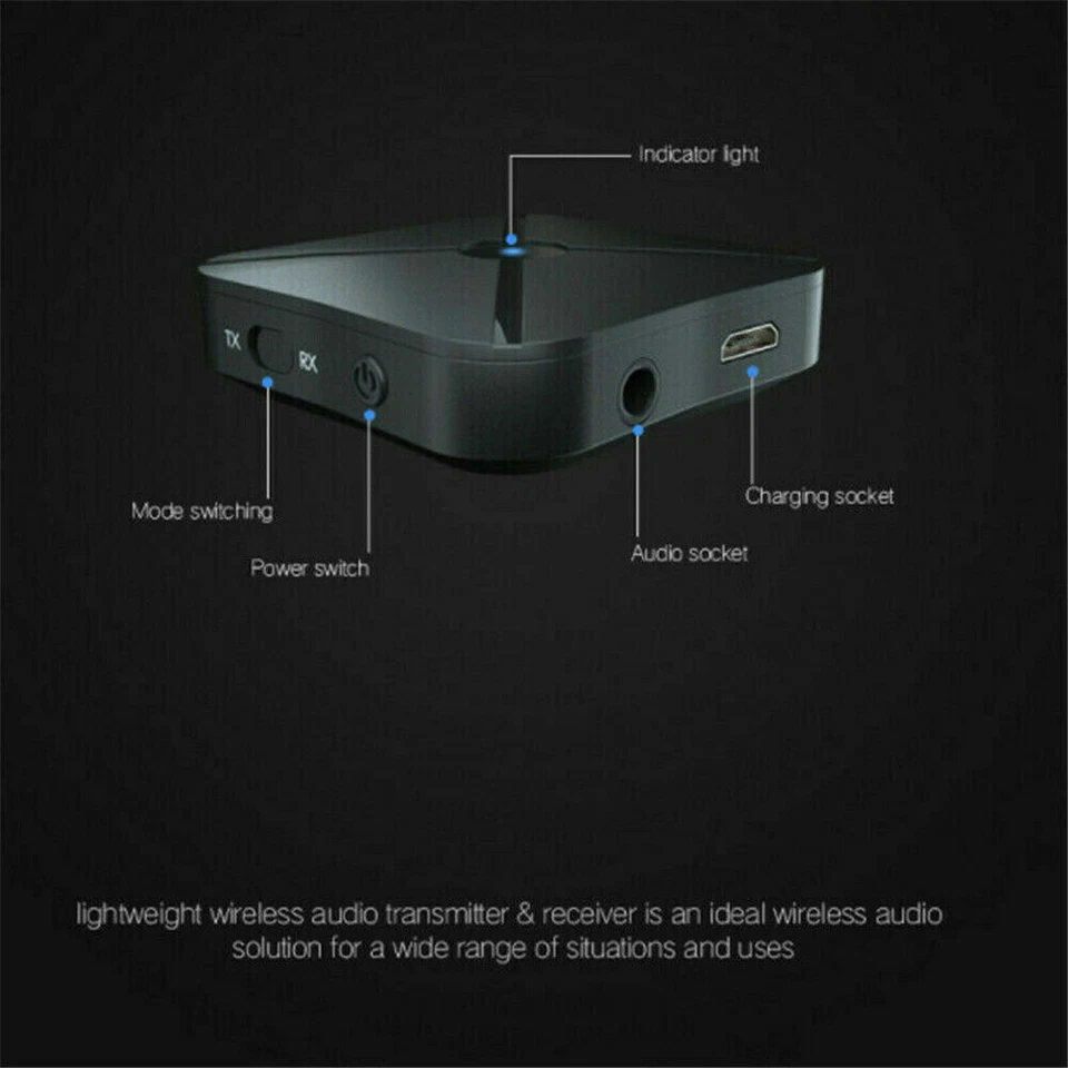 2in1Bluetooth Transmitter Receiver Wireless Adapter TV Home Stereo A2DPAudio lot - Image 4 of 4
