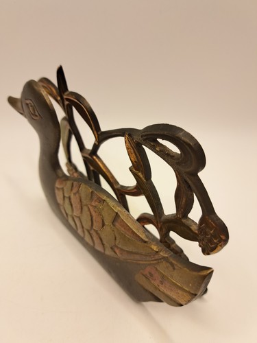 Briefständer - Messing - Serviettenhalter - Länge ca. 15 cm - Vintage Ente - Bild 3 von 13