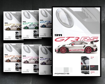 Porsche 911 992 GT3 RS Wall Art Print Poster Modern Decor Museum Fine Art Paper