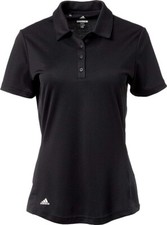 ADIDAS WOMENS ADVANTAGE GOLF POLO COLLARED T SHIRT MOSITRUE WICK QUICK DRY BLACK