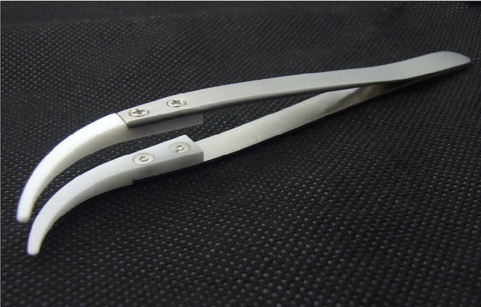 3PCS Heat Resistant 1500℃ Ceramic Tweezers Eyelash IC SMD SMT Non Conductive
