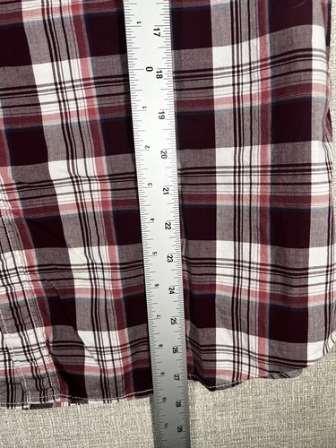 Guess Shirt Adult Extra Large Red Plaid Button Up Long Sleeve Classic Logo Mens - Picture 8 of 8