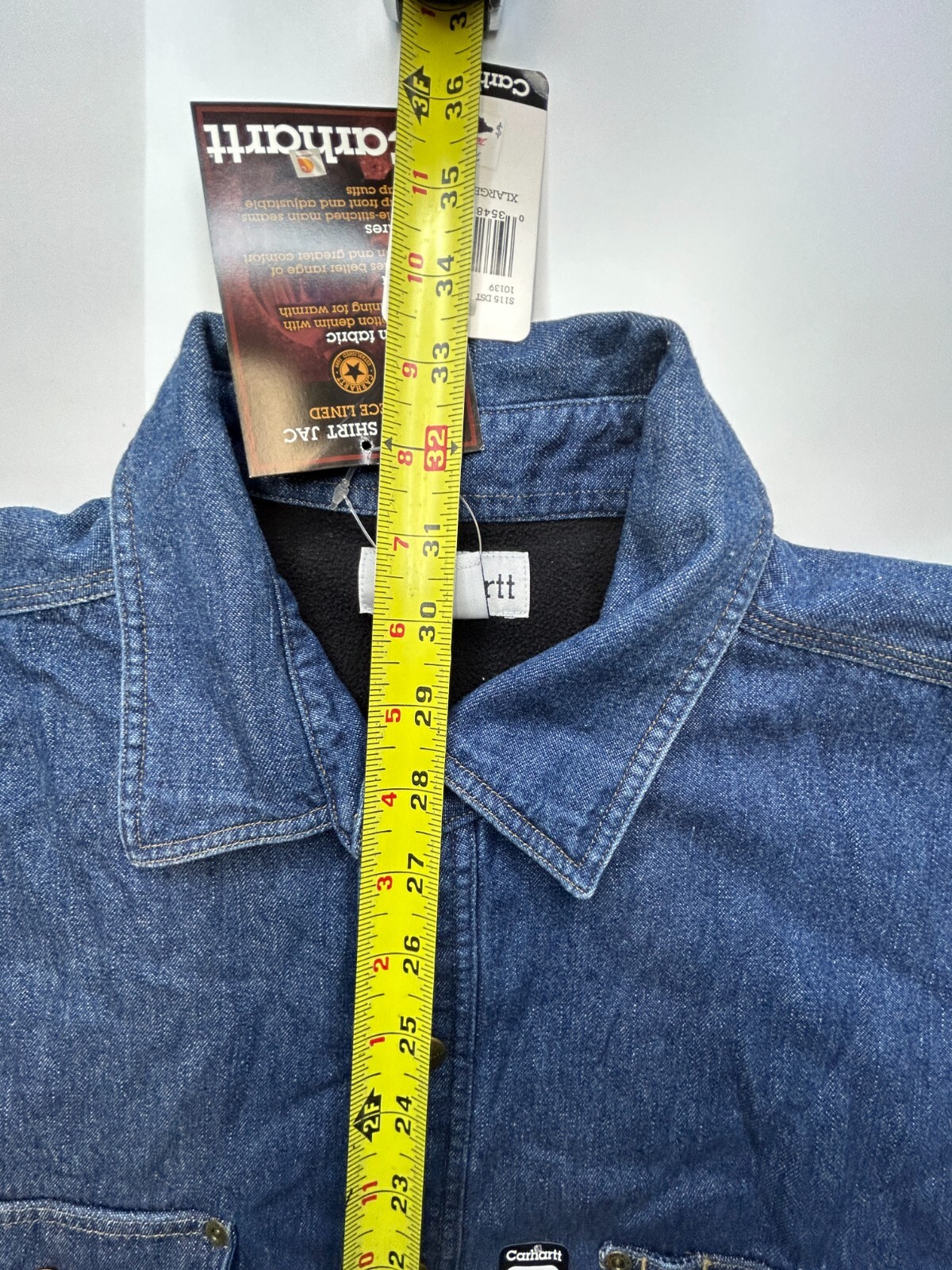NWT Carhartt Denim Shirt JAC Fleece Lined Size X Large Regular 100% Cotton NWT