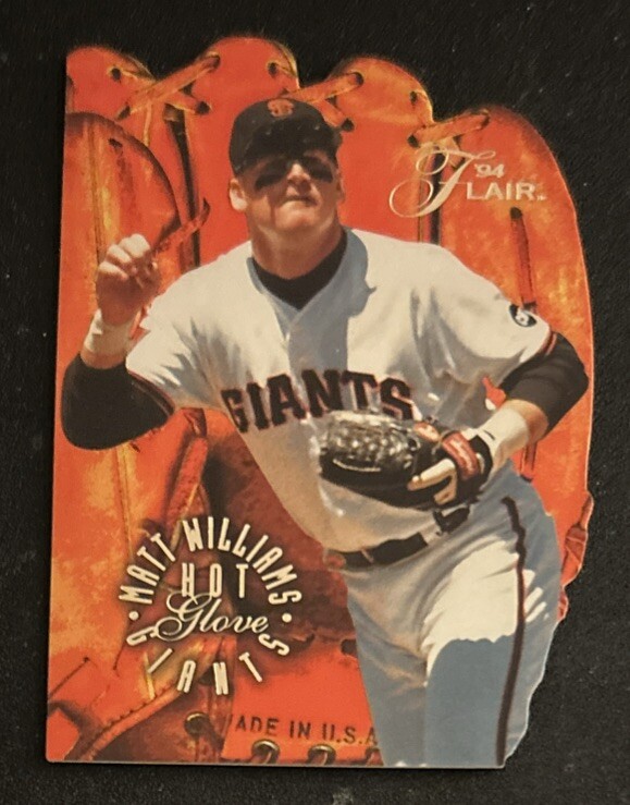 1994 Flair Hot Gloves Matt Williams Die-Cut Baseball Card Insert