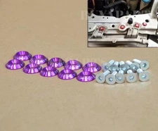10 pcs Purple Aluminum Fender Washers Engine Bay Dress Up Kit M6 20mm Bolt/Screw