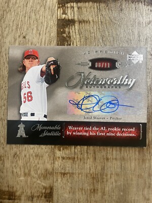 2007 UD Premier Noteworthy Autograph Jered Weaver 08/11  NW-JW Angels