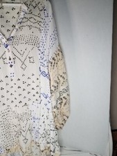 Free People S Cream Boho Tunic Blouse Top Cover-Up Mini Dress Women Lightweight