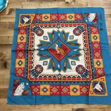 Paris Southwest Bandana Red Southwest Theme Handkerchief USA Bird Feathers