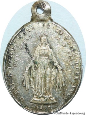 Médaille Vierge Marie 1830 Conçue Sans Péché - Qualité AU, Cuivre 21mm