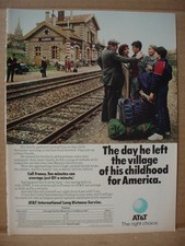 1985 AT&T Telephone Villeneuve France Train Station Vintage Print Ad 136