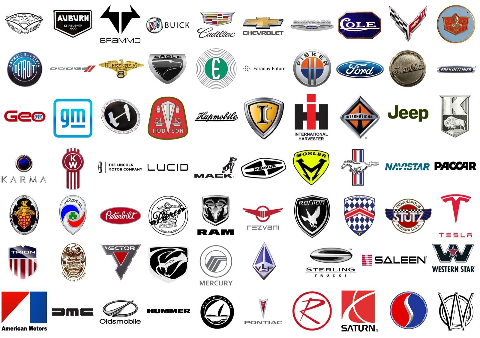 American Car BRANDS LOGOS Decals Stickers Labels Full Set Free ...