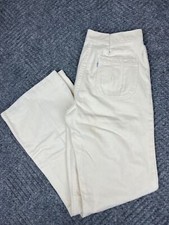 Vintage 70s Levis Flare Pants Womens Size 27x30 Beige Distressed NOS