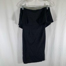 Tobi Mini Dress Women's Medium Solid Black Zip Hook Eye Back Sleeveless Layered