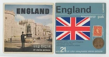 ENGLAND with Stamp, Flag and Coin of the Nation View-Master Packet B-156 Exc.