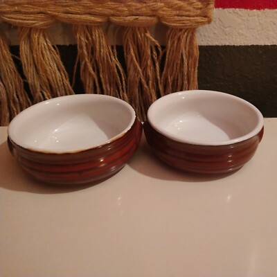 Pair of 2 VTG ONION SOUP BOWLS Dishes CONTINENTAL AIRLINES Japan THC 