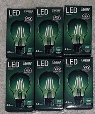 Feit Electric acre A19 E26 Filament LED Bulb Green 30 Watt Equivalence LOT Of 6