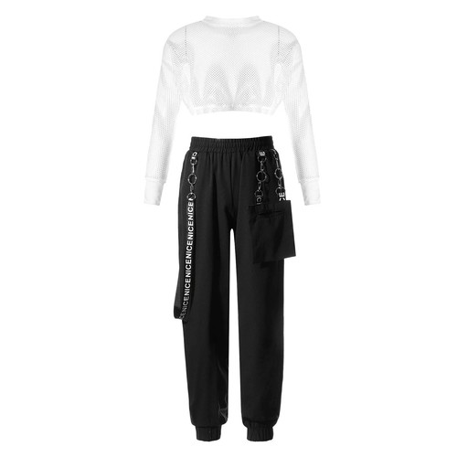Girls Sweatpants Workout Sweatshirt Gymnastics Sports Tank Top Outfits Training - Picture 41 of 53