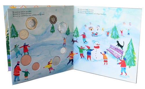 UK Great Britain 2005 CHRISTMAS Set Royal Mint 8 Coins + Coloured Xmas Medallion - Picture 3 of 6