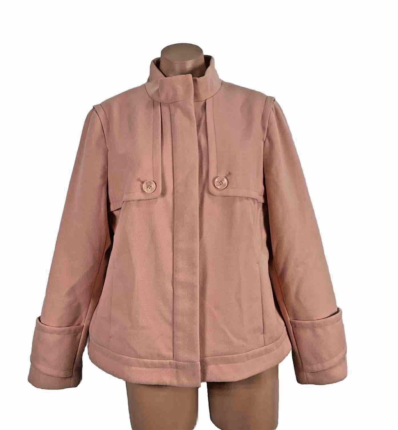 Chicos Size 2 LARGE Solid Pink Button Dressy Peac… - image 1