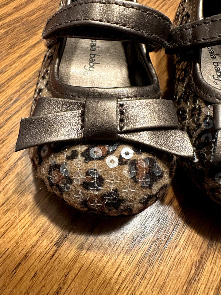 Baby ребенка ясельного возраста девочек размер 5 Koala Baby леопард блестки бант балетки обувь - Изображение 4 из 4