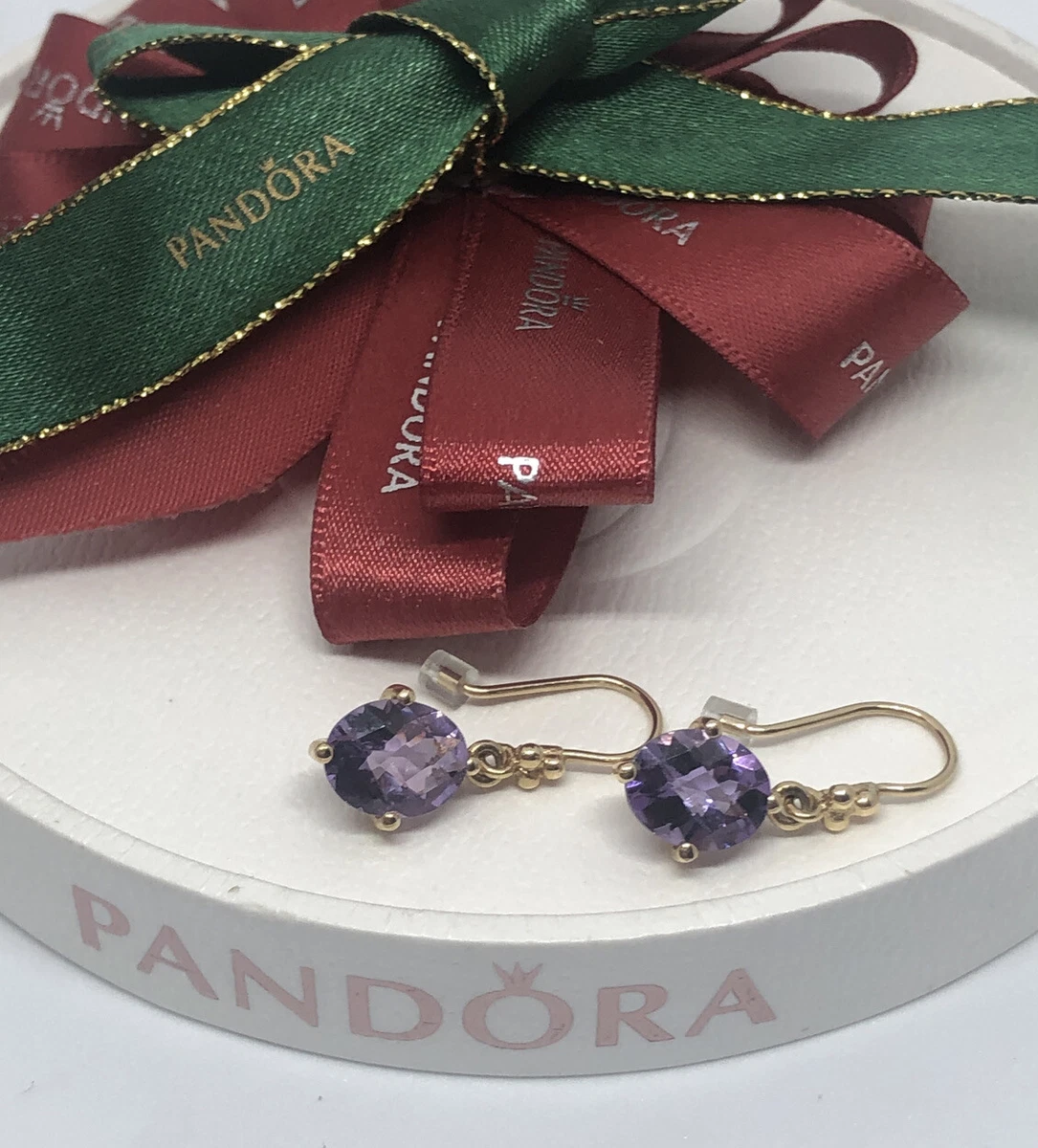 Pandora AMETHYST Double Hoop Compose Earrings 925 ALE | eBay