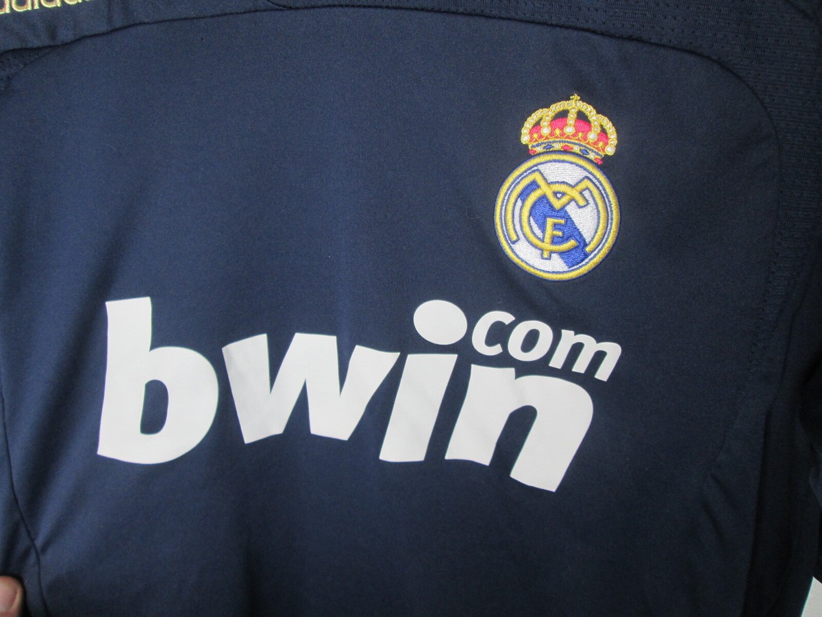 【US規格】 希少 アディダス REALMADRID bwin サッカーシャツ Adidas Real Madrid bwin com size S Soccer Jersey Futball