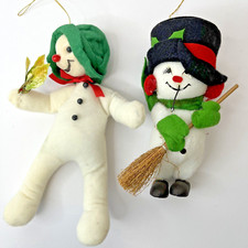Lot Snowmen Christmas Ornament Foam Balls Vintage Holiday Decor