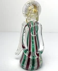 Vintage Murano Angel LA FENICE Art Glass Figurine Zanfirico Red Green 24k Gold