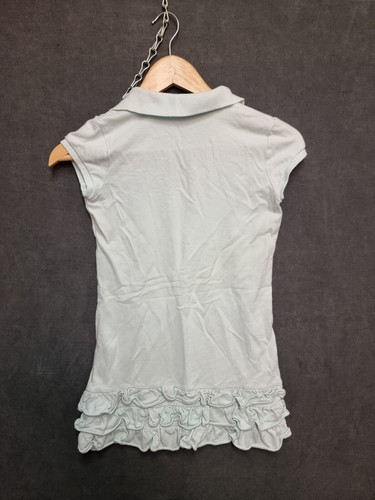 Ralph Lauren Girls Polo Dress M 8/10 Pale Blue Ruffle Hem Cotton - Picture 5 of 6