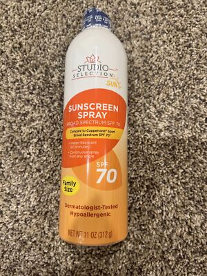 STUDIO Selection Hypoallergenic Sunscreen Spray SPF 70 Familysize 11 Oz Exp 3/25