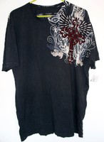Men's Affliction Black Distressed Cross Tee T-shirt Short Sleeve Shirt Sz Xl Men's Affliction Black Distressed Cross Tee T-shirt Short Sleeve Shirt Sz Xl