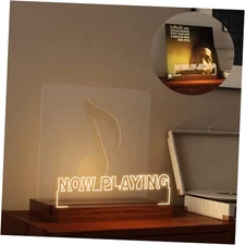  Now Playing Vinyl Record Stand, Light up Rectangular Desktop - Warm color