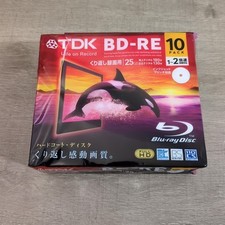 TDK Blu-Ray Recording BD-RE 25GB 1-2x Speed White Printable Jewel 10 Pack